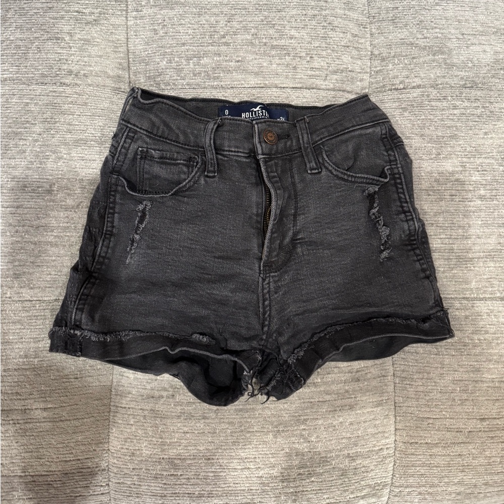 Hollister Women's Black Denim Shorts